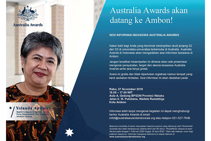 Australia Awards Postgraduate Scholarships Info Session and CV Writing Workshop in Ambon